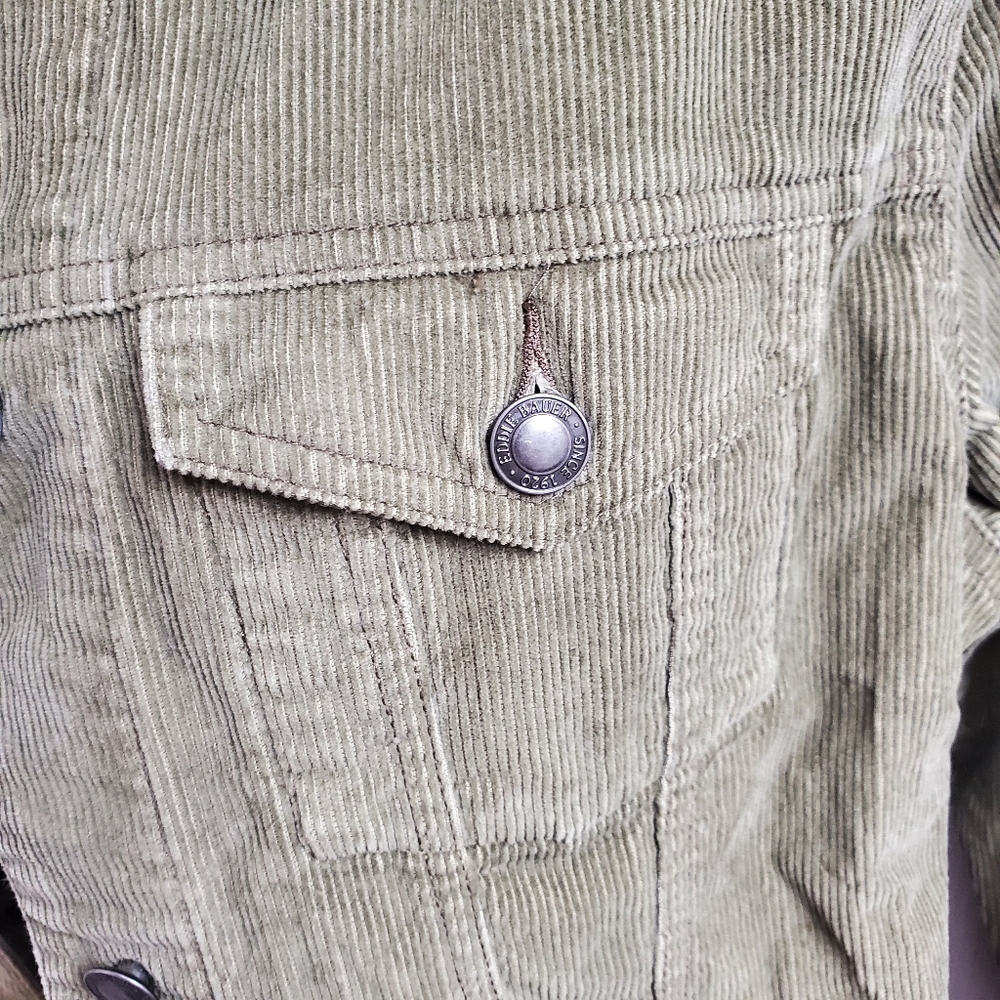 Eddie Bauer Green corduroy jacket cottage core - Picture 3 of 8